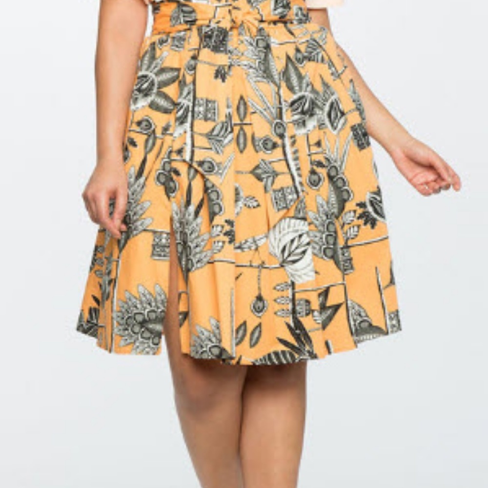 Nature Print Midi Skirt